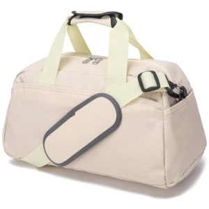 14 inch Small Gym Bag for Women & Men, Mini Duffel Bag for Travel Sports Lightweight Carry On Bag (Beige)