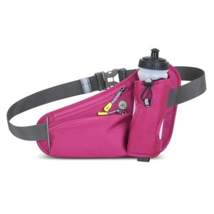 Fanny Running Belt Waist Crossbody BumBags for Running Hiking Travel Workout Adjustable Buckle Strap for Women (Rose Red)