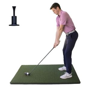 Golf Mats 4' X 5' Simulator Size Golf Mat | Heavy Duty Commercial Practice Mat | Accepts A Real Tee | Swing Down and Through | Indoor/Outdoor