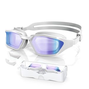 Sleek Swim Goggles Unisex-Adult, UV400 Protection Swimming Goggles, HD Wide View Goggles, Anti Fog No Leakage