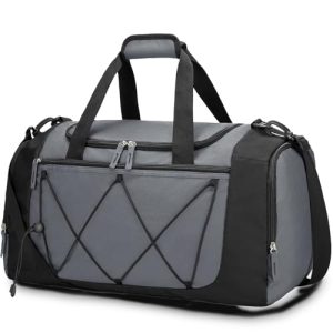 Men - 21 Inches Small Duffle Bag for Travel Lightweight Duffel Bag with Shoe Compartment Personal Item Travel Bag Weekender Bag for Travel Sports Gym - Grey