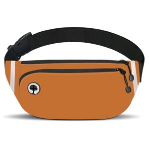 Fanny Packs for Women Men, Waterproof Waist Pack with Reflective Strip, Lightweight Slim Belt Bag with No-Bounce Adjustable Strap Travel Running Hiking Walking Sport(Brown)