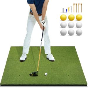 Golf Mat: 5x4ft & 5x5ft Heavy-Duty Golf Hitting Mats Practice Outdoor/Indoor, Elite Dense Artificial Turf Matt Training Aid for Backyard/Garage/Driving Range/Simulators