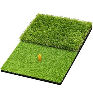 Foldable Heavy-Duty Golf Hitting Mat, Practice Mat with 10mm EVA Rubber Backing, Larger Size for Indoor/Outdoor Swing and Chipping Practice, Anti-Deformation