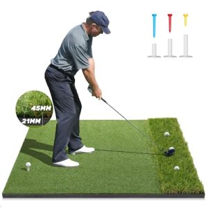 Premium Dual-Turf Golf Mat: 5x4ft Thickened for Backyard, Driving Range, Indoor & Outdoor Practice Hitting, Swing & Chipping, Ideal Gifts for Men Dad