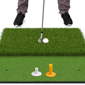 Foldable Heavy-Duty Golf Hitting Mat, Practice Mat with 10mm EVA Rubber Backing, Larger Size for Indoor/Outdoor Swing and Chipping Practice, Anti-Deformation