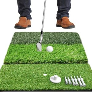 Golf Hitting Mat,Golf Training Mat for Swing Path Feedback Detection Batting, Extra Replaceable Golf Practice Mat 16"x12", Golf Gifts for Men Women for Home Indoor Outdoor