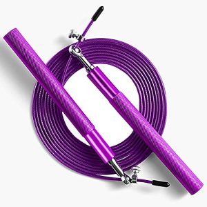 Speed Jump Rope - 360° Swivel Ball Bearing - Adjustable steel coated rope-Aluminum Anti Skipping Handle -Fitness Training Boxing Sports Exercises -Suitable for Kids and Adults